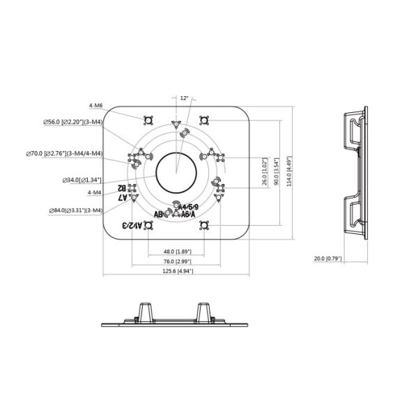 Adaptér pre montáž Dahua kamier na stĺp PFA152-E – Obrázok 3